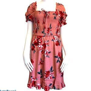 BAND OF GYPSIES Floral Boho Mini Dress.Size M